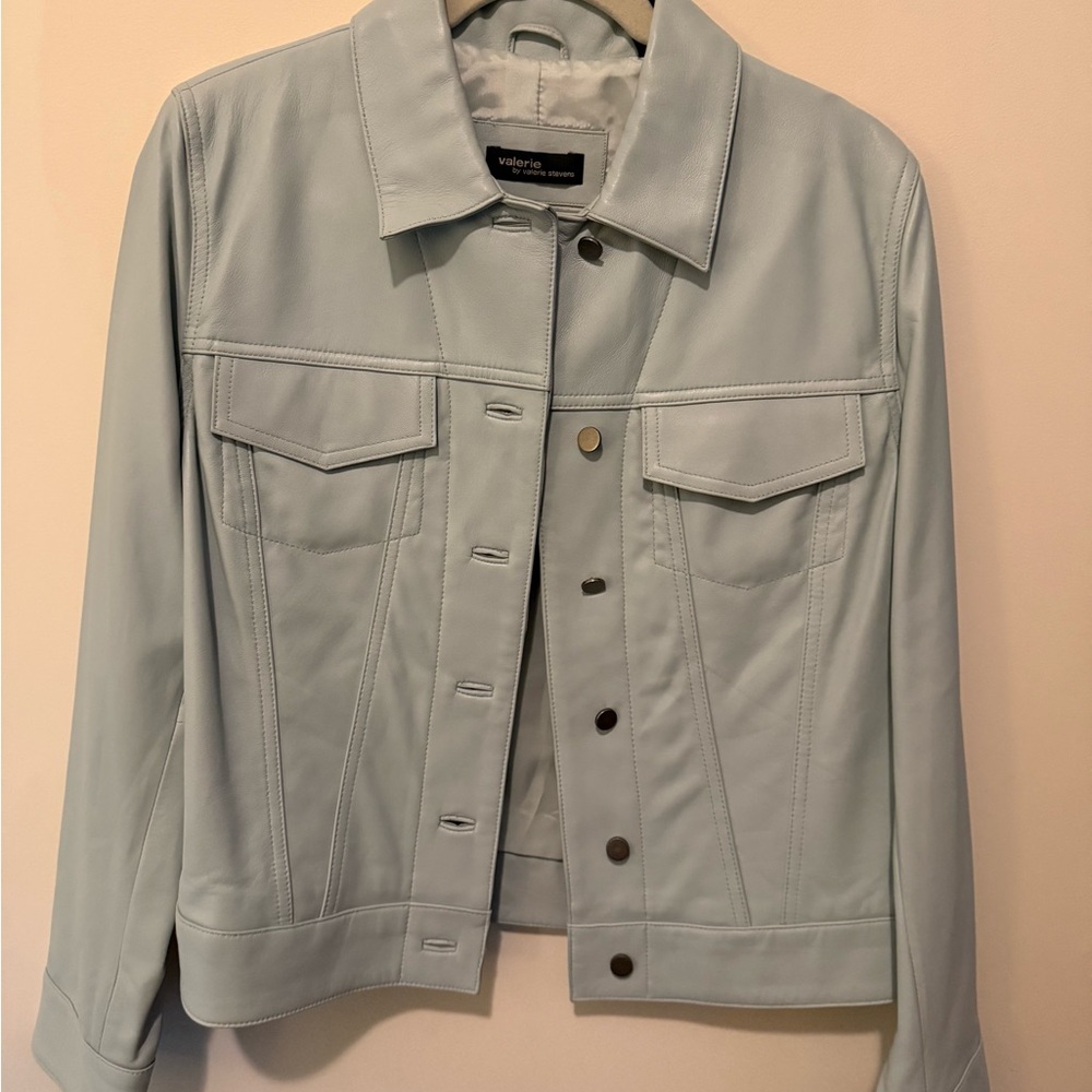 Valerie Stevens Blue Leather Jacket